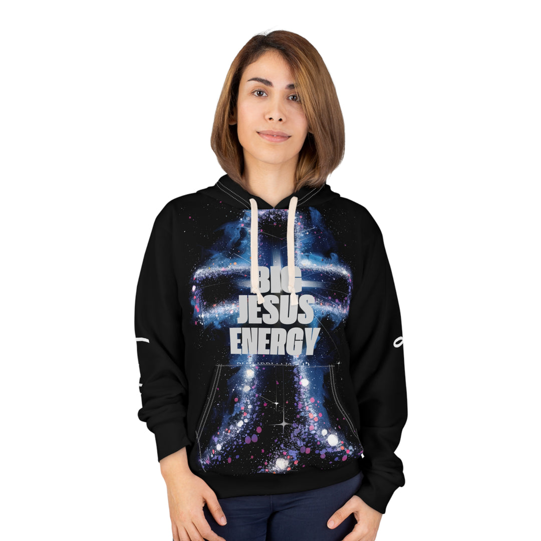 Pullover Hoodie - Big Jesus Energy, High Energy Cross Design