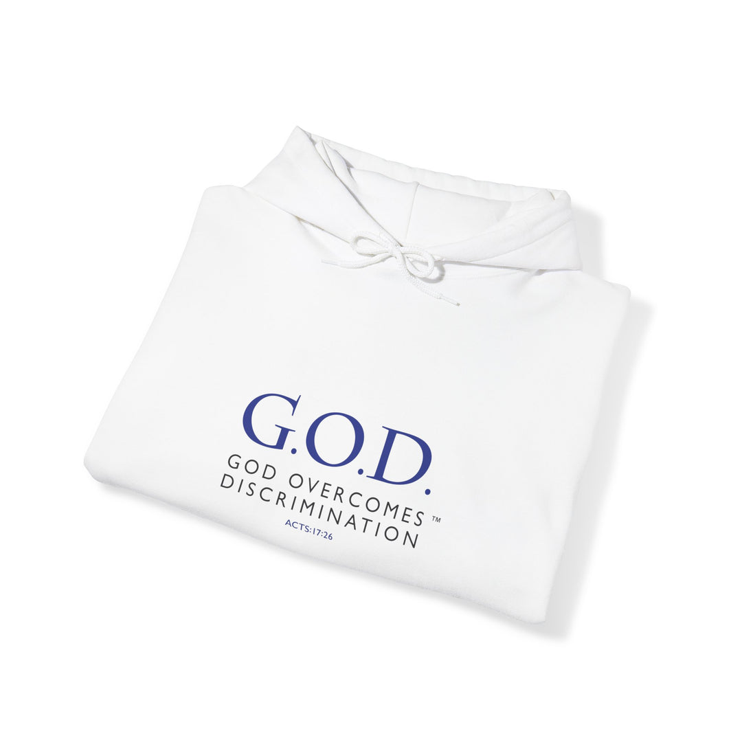 God Overcomes Discrimination Unisex Heavy Blend™ Hooded Sweatshirt