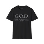 Load image into Gallery viewer, God Overcomes Discrimination  Unisex Softstyle T-Shirt Design 1
