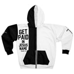 Load image into Gallery viewer, Christian Zip Hoodie - Get Paid In Jesus Name
