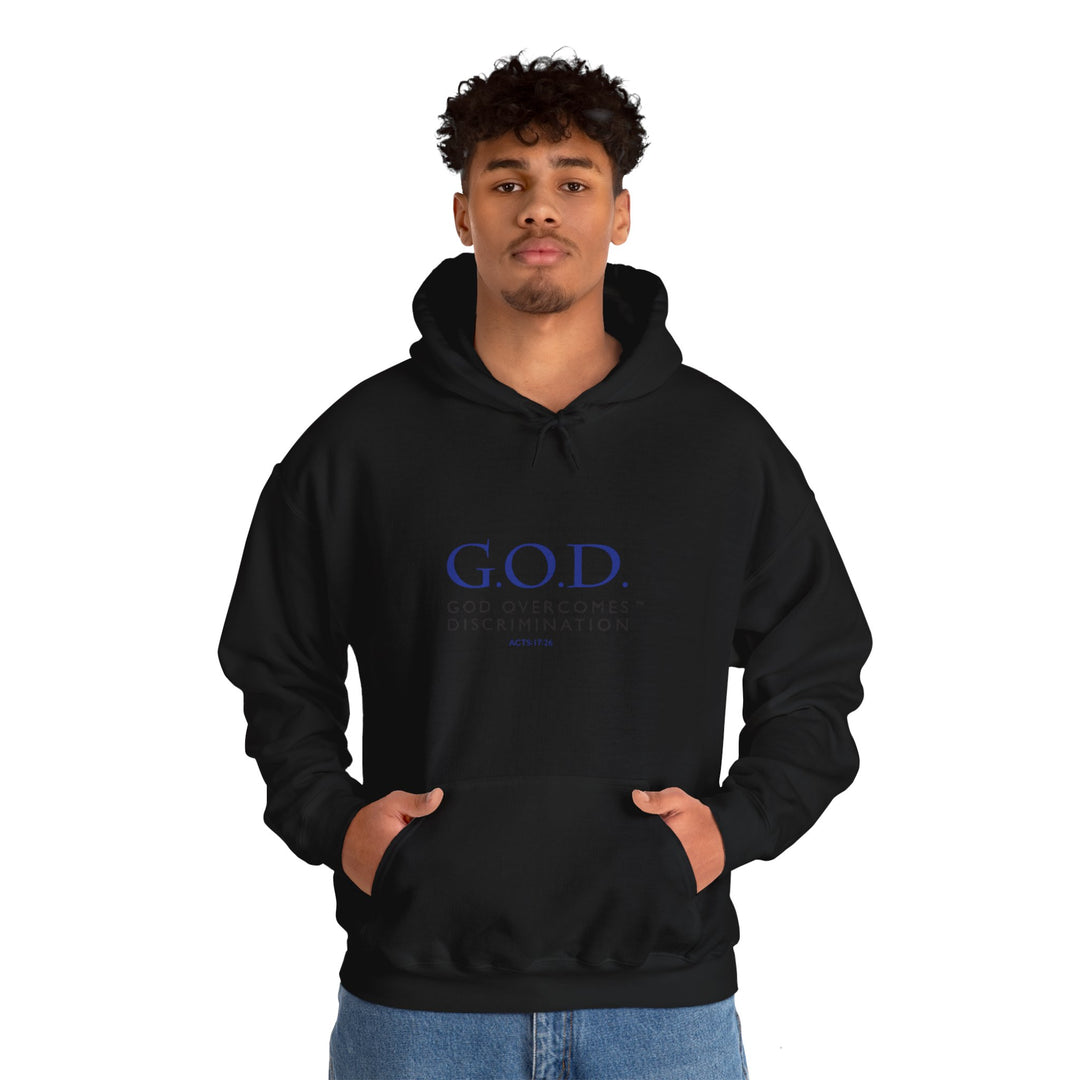 God Overcomes Discrimination Unisex Heavy Blend™ Hooded Sweatshirt